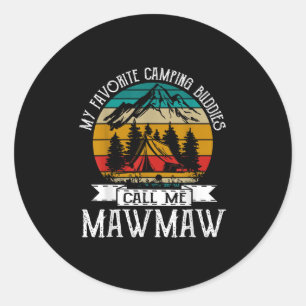 Pegatina Redonda Mawmaw Camper, mis compañeros favoritos de camping