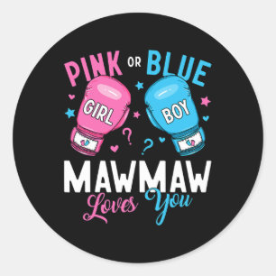Pegatina Redonda Mawmaw Rosa O Azul Te Ama El Boxeo De Género Revel