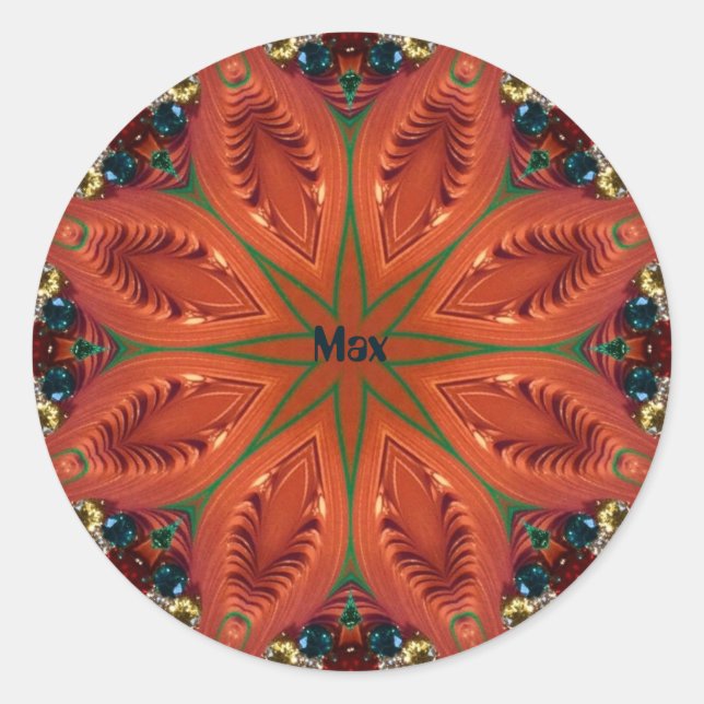 Pegatina Redonda MAX ~ NAVIDADES SOMBRAS ~ azul rojo ~ amarillo (Anverso)