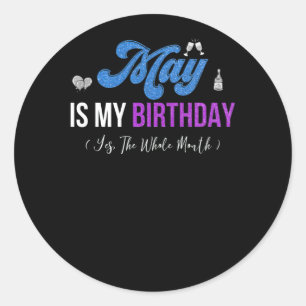 Pegatina Redonda May Es Mi Cumpleaños Todo El Mes De Enero