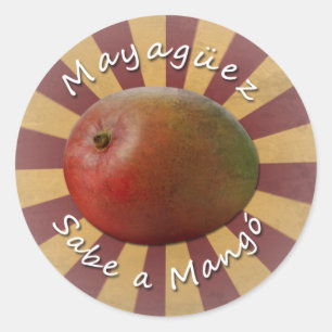 Pegatina Redonda Mayagüez - Sabe a mango