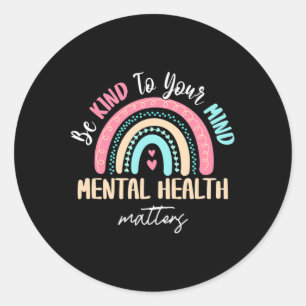 Pegatina Redonda Mayo Conciencia sobre la salud mental Cuestiones d