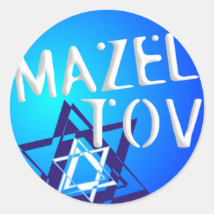 Pegatina Redonda Mazal Tov