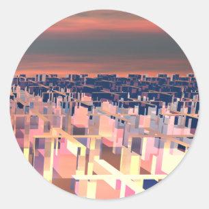 Pegatina Redonda Maze de adición