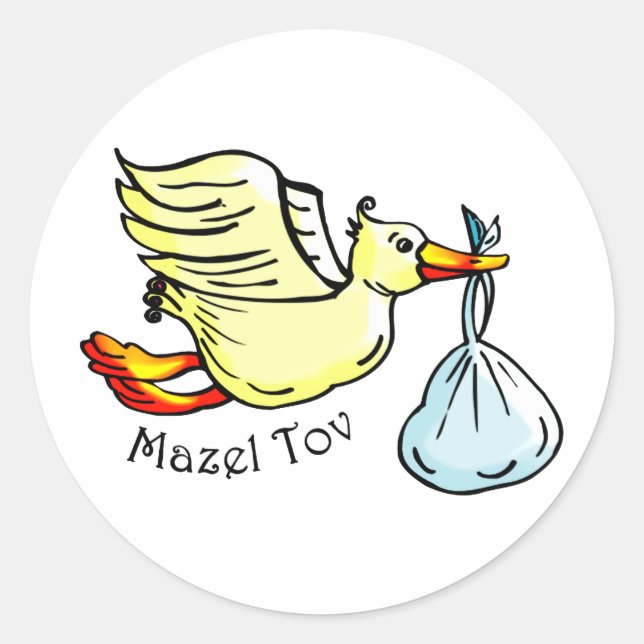 Pegatina Redonda Mazel Tov (Anverso)