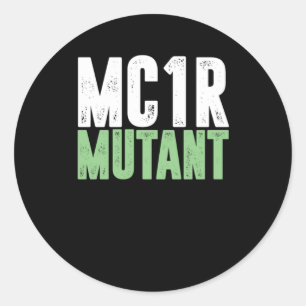 Pegatina Redonda Mc1r Mutant Redhead Red Hair Ginger Redhead Gift