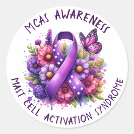 Pegatina Redonda MCAS Mast Cell Activation Syndrome Awareness