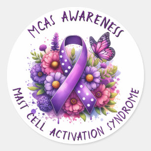 Pegatina Redonda MCAS Mast Cell Activation Syndrome Awareness