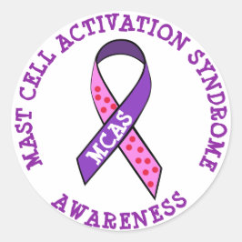 Pegatina Redonda MCAS Mast Cell Activation Syndrome Awareness