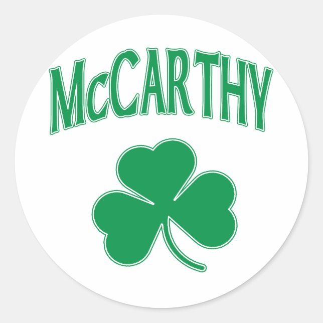 Pegatina Redonda McCarthy Irish (Anverso)