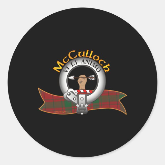 Pegatina Redonda Mcculloch Clan (Anverso)
