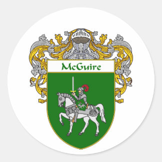 Pegatina Redonda McGuire Coat of Arms (Mantled)