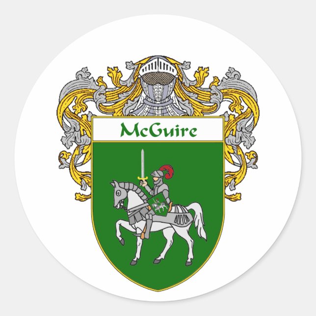 Pegatina Redonda McGuire Coat of Arms (Mantled) (Anverso)
