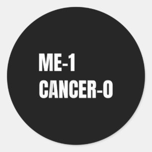 Pegatina Redonda Me 1 Cáncer 0 le pego a sobreviviente con valentía