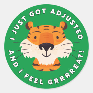 Pegatina Redonda Me Acabo De Ajustar Y Siento Una Gran Quiropráctic