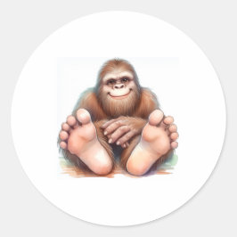 Pegatina Redonda Me and My Bigfoot