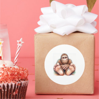 Pegatina Redonda Me and My Bigfoot