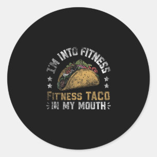 Pegatina Redonda Me apasiona Fitness Tacos Mexicanos Cinco De Mayo