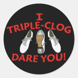 Pegatina Redonda Me Atrevo Triple-Clog