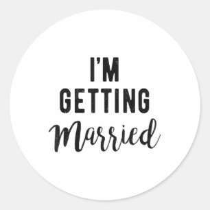 Pegatina Redonda Me Caso, Groom, Novia Regalo Idea_1