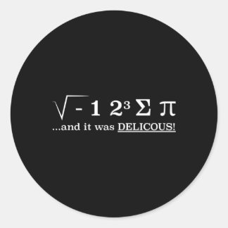 Pegatina Redonda Me Comí Un Poco De Matemática
