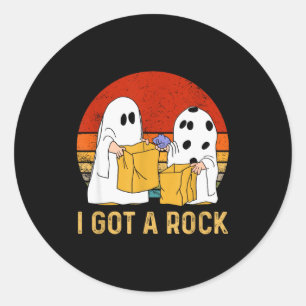 Pegatina Redonda Me Conseguí Una Camiseta De Rock Halloween Truco O