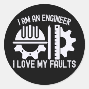 Pegatina Redonda Me convertí en ingeniero porque las voces me dijer