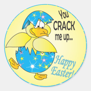 Pegatina Redonda Me Crackeas Con El Pato De Pascua