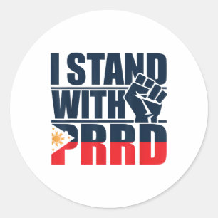 Pegatina Redonda Me Defiendo A Duterte Vintage Free Duterte