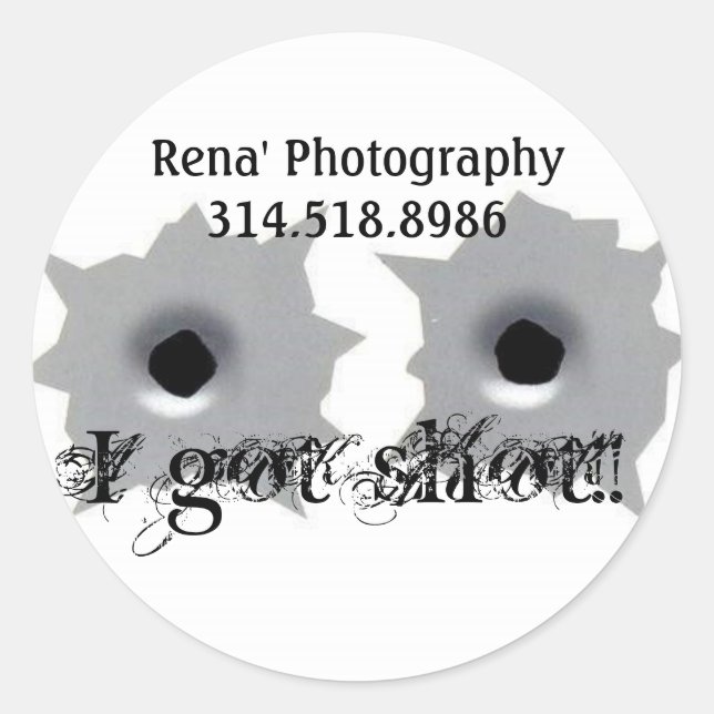 Pegatina Redonda ¡Me dispararon! Pegatinas (Anverso)