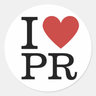 Pegatina Redonda Me ❤️ el PERSONALIZABLE de Relaciones Públicas (pa