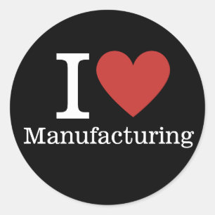 Pegatina Redonda Me ❤️ el PERSONALIZADO de Manufactura (para emplea