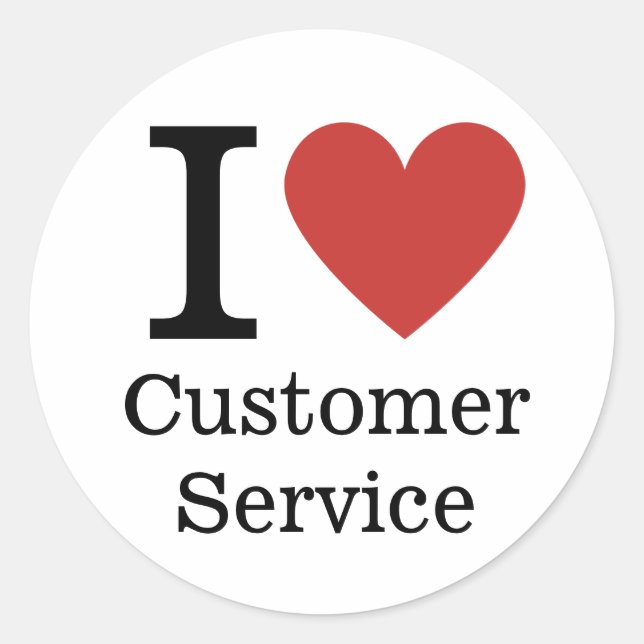 Pegatina Redonda Me ❤️ el PERSONALIZADO de Servicio al Cliente (par (Anverso)
