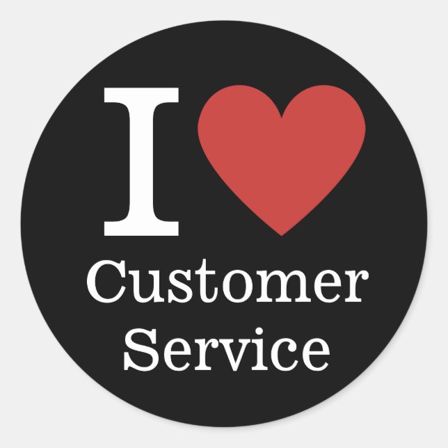 Pegatina Redonda Me ❤️ el PERSONALIZADO de Servicio al Cliente (par (Anverso)