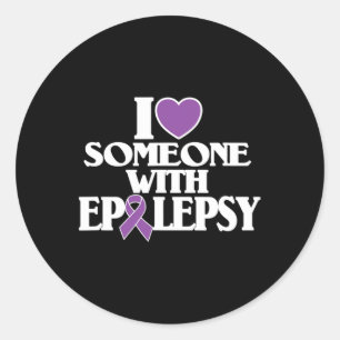Pegatina Redonda Me Encanta Alguien Con Apoyo De Conciencia Epileps