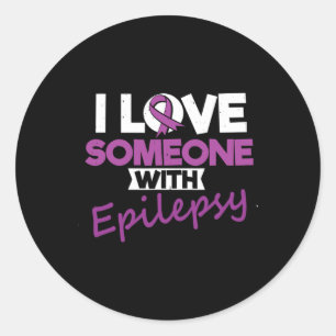 Pegatina Redonda Me Encanta Alguien Con Epilepsia Day Seizations Wa
