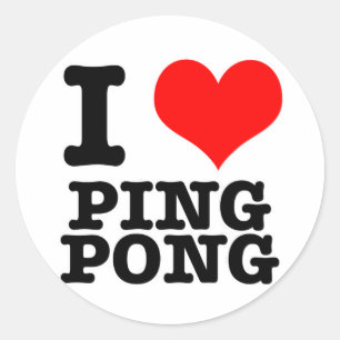 PEGATINA REDONDA ME ENCANTA (AMO) EL PING PONG