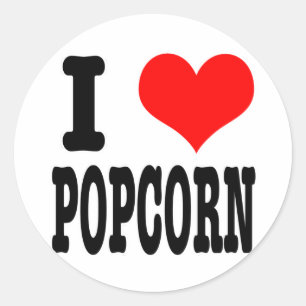 PEGATINA REDONDA ME ENCANTA (AMO) EL POPCORN