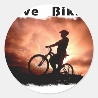 Pegatina Redonda Me encanta andar en bicicleta