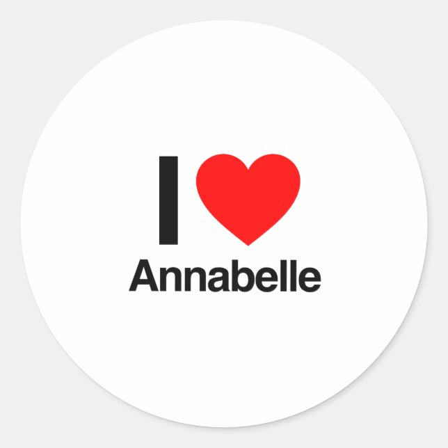 Pegatina Redonda me encanta annabelle (Anverso)