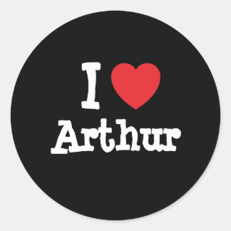 Pegatina Redonda Me encanta Arthur heart T-Shirt