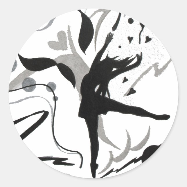 Pegatina Redonda Me Encanta Bailar (Anverso)