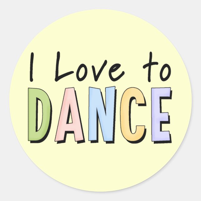 Pegatina Redonda Me Encanta Bailar (Anverso)