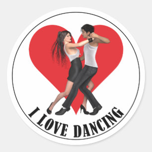Pegatina Redonda Me encanta bailar ~ tango argentino II