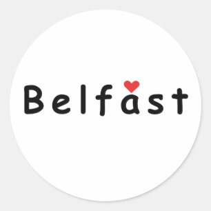 Pegatina Redonda Me encanta Belfast