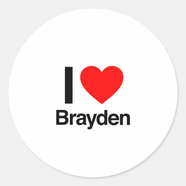 Pegatina Redonda me encanta brayden (Anverso)