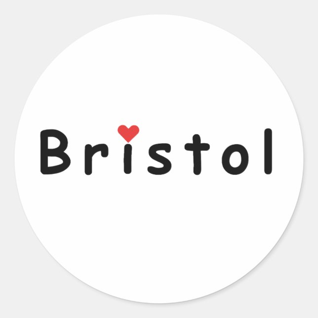 Pegatina Redonda Me encanta Bristol (Anverso)