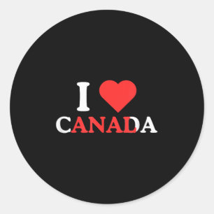 Pegatina Redonda Me encanta Canadá Humor divertido para adultos Unh