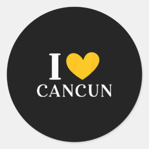 Pegatina Redonda Me encanta Cancun México Vacaciones _2