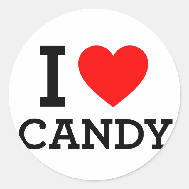 Pegatina Redonda Me Encanta Candy. (Anverso)